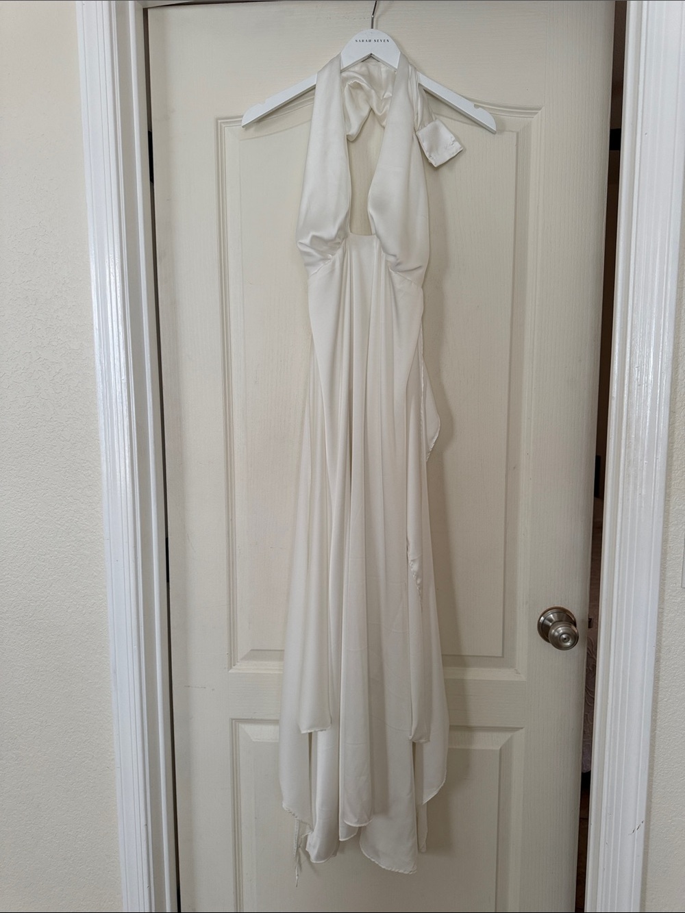 Baobab Collection Ivory Halter Satin Wedding Gown